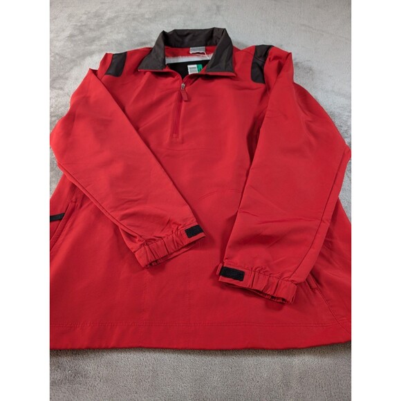 Nike Golf Windbreaker Pullover Women's XL Red Black Colorblock 1/2 Zip Pockets - Picture 4 of 15